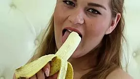 Man, huge natural tits babe blows banana, ya know, and touches herself