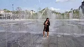 Stepmom Flashes Big Tits And Hairy Pussy In City Center