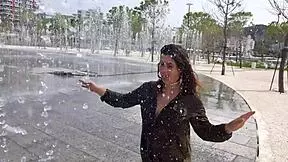 Stepmom Flashes Big Tits And Hairy Pussy In City Center