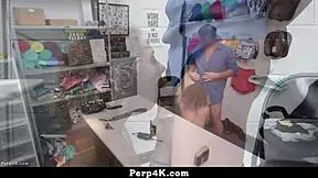 SECURITY OFFICER STRIPS ALLIE ADDISON HARD IN BACK OFFICE