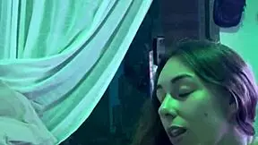 Amateur sister-in-law oiled with milk for doggystyle and cum