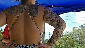 Will Her Husband Notice the Big Ass Flash at the Pool?