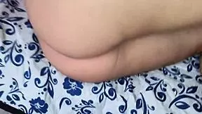 latina bride's homemade double vaginal dildo fun with big ass