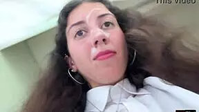 So, I begged my friend to cum on my face in a cafe. Ate my food with sperm, public style!