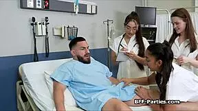 I receive extra tests from sexy medics on my hard cock in the hospital.