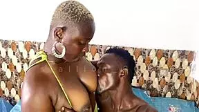 Thick Ebony Teen Bound in Rope Bondage Close-Up