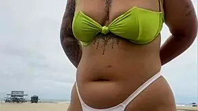 Cheese seller staring at my pussy on the beach 😏