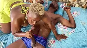 Thick Ebony Teen Bound in Rope Bondage Close-Up