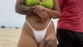Cheese seller staring at my pussy on the beach 😏