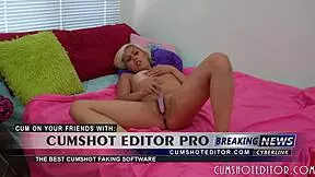 Blonde teen 18+ intensely masturbates in dorm