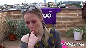 Amateur Babe Sucks and Fucks in Blue Stockings Boldly