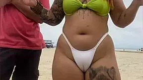 Cheese seller staring at my pussy on the beach 😏