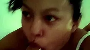 real amateur babe swallows cock deep 😋