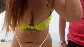 Cheese seller staring at my pussy on the beach 😏