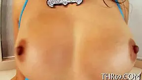 Wet Pussy Teen Slut Sucks Huge Prick for Cumshot