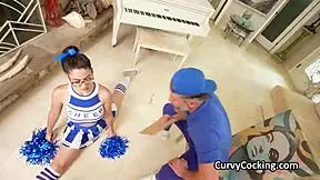 Big-boobed cheerleader craves rough sex