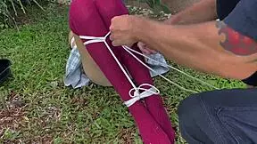 I enjoy stroking her outdoor dirty socks while bound.