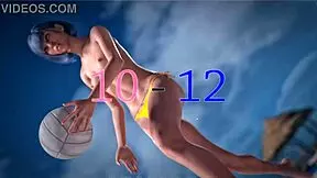 Beautiful Redhead Plays Topless Beach Ball