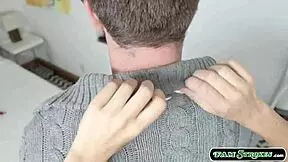 Teen stepsis throats and gets fucked by stepbro