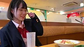 Hey, check out this POV with a young-faced JK sporting huge tits in uniform, getting her boobs squeezed at the love hotel after a cat cafe date, then taking uncle's big cock deep in her pussy till she climaxes! 😍🍆💦