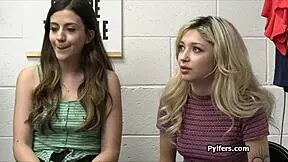 Catching a burglar with blonde and brunette girlfriends at work while spying on the group