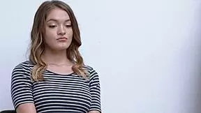 Naughty teen at work enjoys sucking the officer's cock