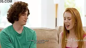 Young girls in family threesome