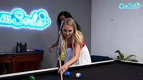 Young college girls have hot interracial lesbian pool party