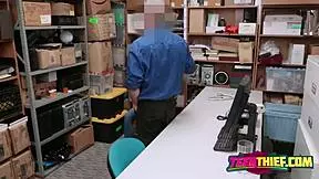 Hot thief fucks security guard in intense roleplay storyline