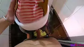 In My Holiday Fantasy, I Bent Over a Hot Stepsister in the Toilet for Passionate Fucking