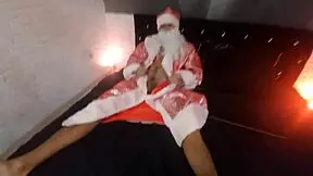 Russian Santa punishes cute Snow Maiden with hardcore ass fucking in garage