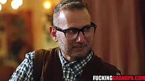 teen brunette gets slammed by creepy old step grandpas