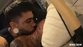 brazilian tattooed teen 18+ blows and gets facial cumshot