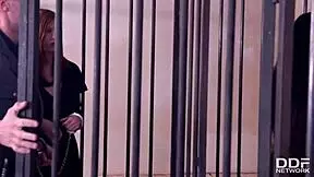 horny babes billie star & linda sweet share a stud's hard cock in prison cell 🔥