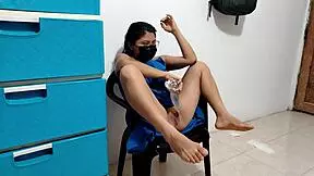 Young Girl Masturbates with Dildo After Hot Shower