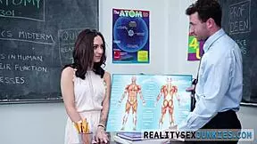 Real teen strokes pussy, rides, and sucks.