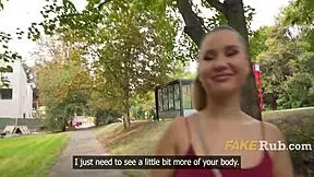 Cute girl removes condom mid fuck outdoors