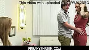 Stepson masturbates, fucks stepmom athena, then therapist