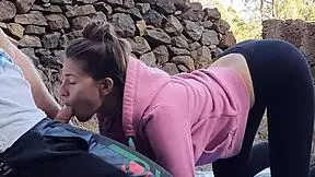 outdoor fun with hot brunette teen babe