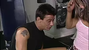 PETITE ASIAN LUCY RIDES COCK IN GYM BED