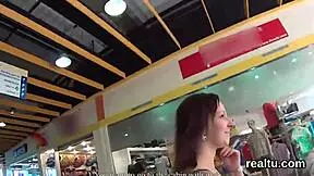 Czech teen seduced and fucked in mall POV.
