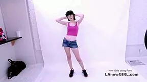 beautiful brunette seduced in modeling audition