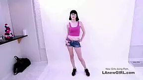 beautiful brunette seduced in modeling audition