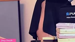 Oily upskirt and bubble butt tease