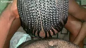 mature black teen with natural tits blows monster cock of student friend in tight pussy