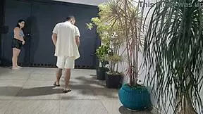 Neighbor humiliates and fucks housewife