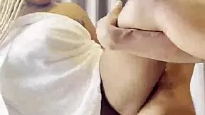 tricking my girlfriend with my horny stepsister's big tits and ass