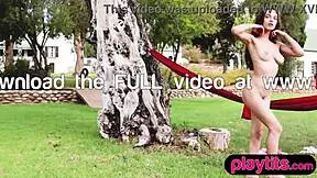 Petite Russian Beauty Strips Outdoors for Big Ass Reveal