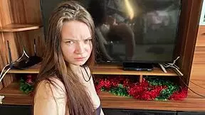 Stepsister Did Housework and Then Eased Stepbrother’s Hard Cock, So Hot!