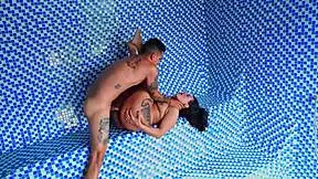 First threesome with two horny milfs for 18th!